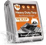 10X12FT Waterproof Tarp, 16 Mil Heavy Duty Tarps With Reinforced Edges/brass Gr. Fixed Price $37.16.