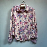 Free People Womens Small Coral Hold Floral Printed Button Up Top Blouse. Fixed Price $41.86.
