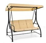 Gymax 3-SEAT Outdoor Converting Patio Glider With Adjustable Canopy. Fixed Price $267.89.