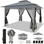 Create Instant Shade Anywhere - 12X12 Ft Pop Up Gazebo With Netting. Fixed Price $209.99.