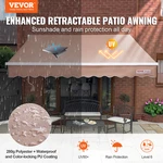 12X10FT Manual Retractable Awning, Water-resistant Polyester, W/ Crank Handle. Fixed Price $259.99.
