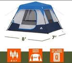 Ozark Trail 8'X7' 4-PERSON Instant Cabin Tent W/ Led Lighted Hub & 60 Sec Setup. Fixed Price $110.00.
