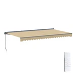 Aleko Semi-cassette Motorized Led Retractable 16X10 Ft Patio Awning Canopy Sand. Fixed Price $674.25.