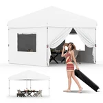 Garvee 10X10 Pop Canopy Tent, 4 Sidewalls, Waterproof Upf 50+. Fixed Price $179.99.