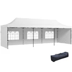 Outsunny 9.5' X 28' Pop Up Canopy Tent, With Carry Bag, Height Adjustable. Fixed Price $275.99.