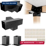 Pergola Kit, Slanted Roof Bracket, 4-WAY Brackets With Post Base Lo. Fixed Price $197.99.