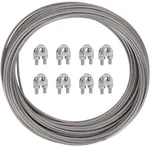 Coarbor Heavy Duty Wire Rope And 8 Pcs Cable Clips, 25 Feet, Silver. Fixed Price $22.69.