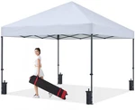 Canopy Tent 12X12FT Pop Easy Setup Silver White Cooshade Durable Camping. Fixed Price $259.99.