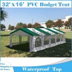 32'X16' Budget Pvc Wedding Party Tent Canopy Shelter Outdoor Gazebo- Green White. Fixed Price $649.99.
