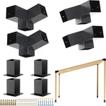 Pergola Kit, Slanted Roof Bracket, 3-WAY Brackets With Post Base Lo. Fixed Price $229.15.