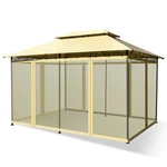 2-TIER 10'X13' Steel Gazebo Canopy Tent Shelter Patio Garden Outdoor Netting. Fixed Price $128.49.