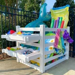Freestanding Pool Float Storage Organizer 5.3FT X White Vinyl ZP19061. Fixed Price $259.99.