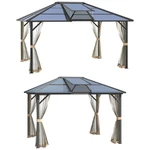 Outsunny Hardtop Polycarbonate Gazebo Canopy With Vent, Grey. Fixed Price $499.99.