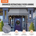 59X47" Patio Awning Retractable Sunshade Shelter With Crank Handle. Fixed Price $91.99.