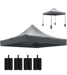 Outsunny 10' X Pop Up Canopy Replacement Top With Weight Bags, Gray. Fixed Price $55.00.