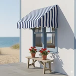4' Window Awning Sun Shade Canopy Outdoor Patio Cover Blue & White Stripes. Fixed Price $50.09.