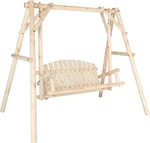 Vingli Heavy Duty 880 Lbs Wooden Patio Porch Swing With A-frame Stand, Hanging. Fixed Price $204.23.