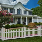 No Dig 3.5FT X 6FT White Vinyl Scallop Top Fence Kit For Easy Outdoor Decor. Fixed Price $199.99.