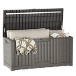 Outdoor Storage Box 120 Gallon Resin Waterproof Stainless Steel Grey East Oak. Fixed Price $179.99.