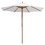 Yescom 9FT Wooden Patio Umbrella UV30+ For Table Market Yard Beach Cafe White. Fixed Price $99.90.