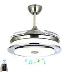 42"MODERN Ceiling Fan Light With Led Bluetooth Music Player Retractable Blades. Fixed Price $173.86.