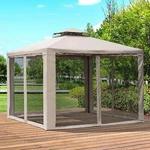 Outsunny 10' X Steel Fabric Outdoor Patio Gazebo Pavilion Canopy Tent 2-TIER. Fixed Price $417.69.