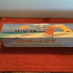 Skincom Solar Tent Easy Setup Portable Beach Sun Shelter Blue. Fixed Price $19.95.