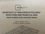 Mainstays 14 High Profile Foldable Steel Bed Frame, (california King Size). Fixed Price $65.00.
