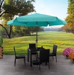 10FT Outdoor Round Patio Umbrella Crank And Tilt Function Canopy Corliving Teal. Fixed Price $120.00.