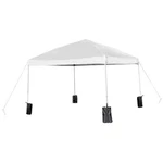 Flash Furniture 10' Square Outdoor Pop Up Canopy Tent With Sandbags In White. Fixed Price $185.44.