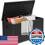 Dwvo 90 Gallon Double-wall Deck Large Resin Outdoor Storage Lockable Waterproof. Fixed Price $149.41.