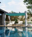 10X13 Ft Outdoor Pergola Metal Gazebo With Retractable Canopy & Side Mesh Screen. Fixed Price $237.99.