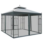 10X10FT Steel Outdoor Patio Gazebo Canopy With Mesh Curtains For Event Wedding. Fixed Price $237.99.