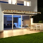 Aleko Semi-cassette Motorized Led Retractable 20X10 Ft Patio Awning Multi Yellow. Fixed Price $649.35.