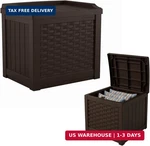 Suncast Outdoor Deck - 22 Gallon Java Resin Storage Box, Weatherproo. Fixed Price $84.38.