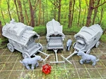World Traveler Wagons Caravan And Horses Miniature 3D Printed Model. Fixed Price $69.99.