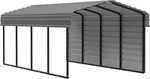 Arrow Carports Galvanized Steel Carport, With 1-SIDED Enclosure, Compact Met. Fixed Price $2551.99.