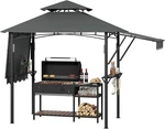 8'X5' Outdoor Grill Gazebo Barbecue Canopy Bbq Tent With 4 Ceiling Lights. Fixed Price $128.99.
