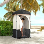 Outsunny Camping Shower Tent With Solar And Carrying Bag, Black. Fixed Price $75.76.