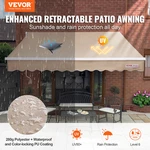 10X8FT Manual Retractable Awning, Water-resistant Polyester, W/ Crank Handle. Fixed Price $225.99.