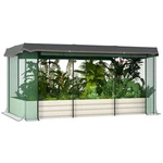Outsunny Galvanized Raised Garden Bed With Crop Cage & Shade Cloth, Beige. Fixed Price $106.99.