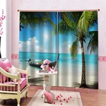 Hammock White Soft Sand Blue Water Printing 3D Blockout Curtains Fabric Window. Fixed Price $98.70.