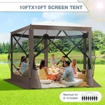 10'X10' Pop Up Gazebo Instant Screened Canopy Room Hub Tent With 4 Sidewalls. Fixed Price $109.99.