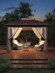 11X11 Pop Up Gazebo Tent With Mosquito Netting, Outdoor Canopy Shelter Easy Setu. Fixed Price $247.99.