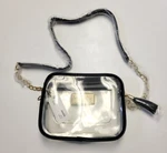 $49 New Klutch Crossbody Chain Strap Clear Bag Zip Top Black Stadium Concert. Fixed Price $24.99.
