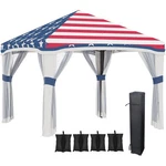 Outsunny 10' X Pop Up Canopy Foldable Party Tent With Nettings, Multi. Fixed Price $111.42.