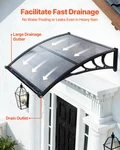 Door Awning 38X40IN Polycarbonate Front Canopy Rain Snow Sun Shield. Fixed Price $58.99.