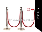 Rope Stanchion, 5 Pcs Set, Crown Top And Mirror Polish S.s. 12" Flat Base. Fixed Price $209.99.