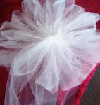 12 White Tulle Pew Bows Plain Wedding Chair Gazebo Party Rush Avail. Fixed Price $35.00.