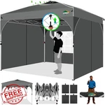 Cobizi 10X10 Pop Up Canopy Tent Grey With Sidewalls Air Vent. Fixed Price $179.99.